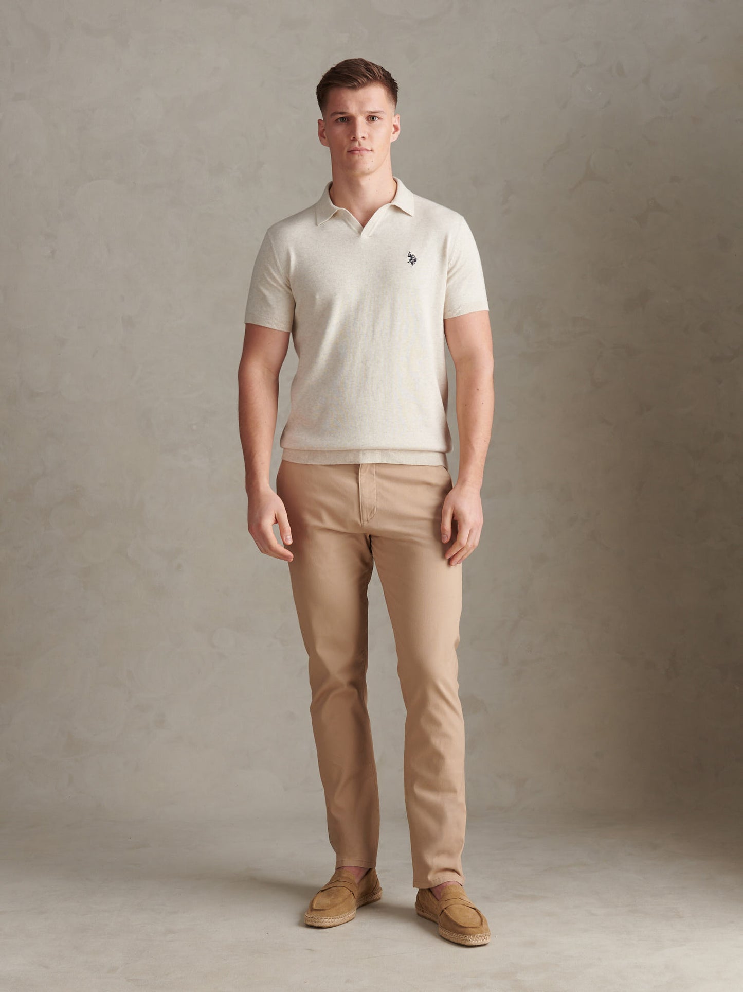 Combed Cotton Multicoloured DHM Revere Polo Birch Marl