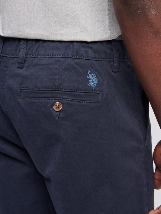 Męski komfort talia klasyczny chino w ciemnym szafirowym granatowym/księżycowym światle niebieskim dhm