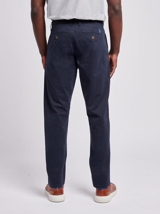 Męski komfort talia klasyczny chino w ciemnym szafirowym granatowym/księżycowym światle niebieskim dhm