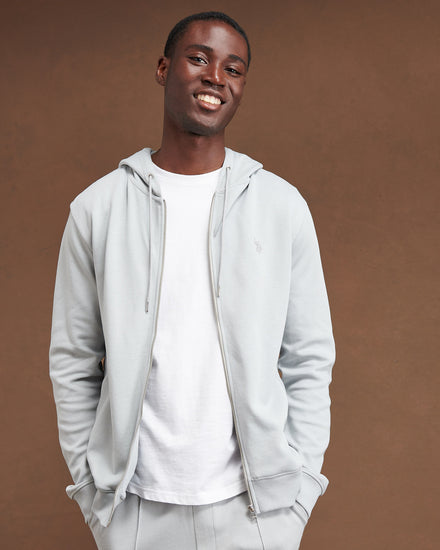 Mens Double Horsemen Zip Hoodie in High Rise