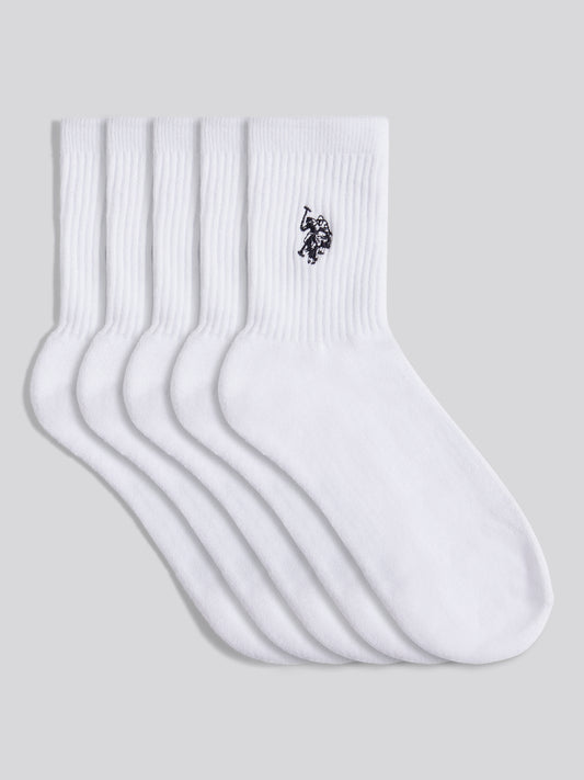 Mens 3 Pack Quarter Sports Sock in Bright White