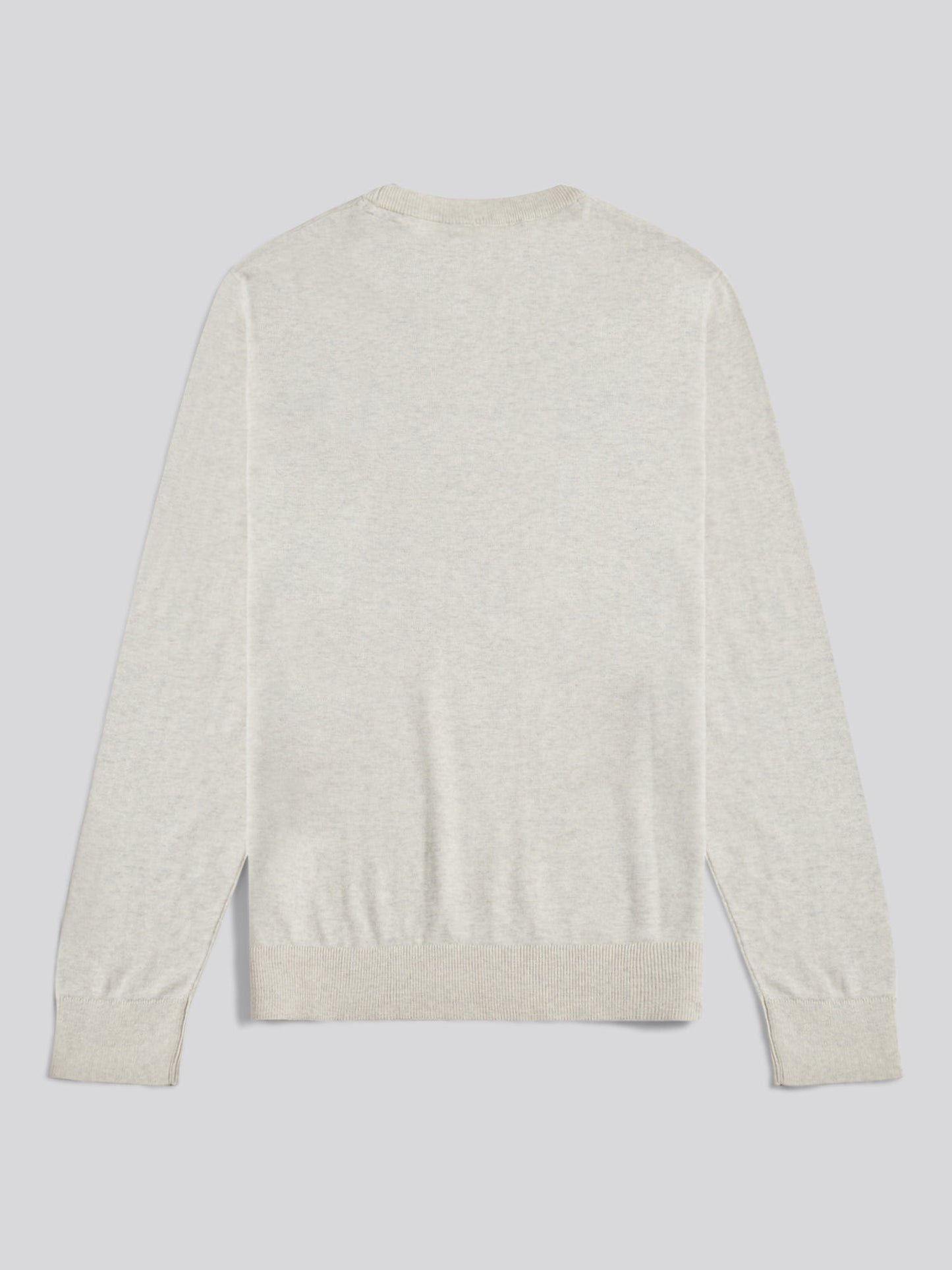 Mens Double Horsemen Cotton Knit Crew Jumper Birch Marl