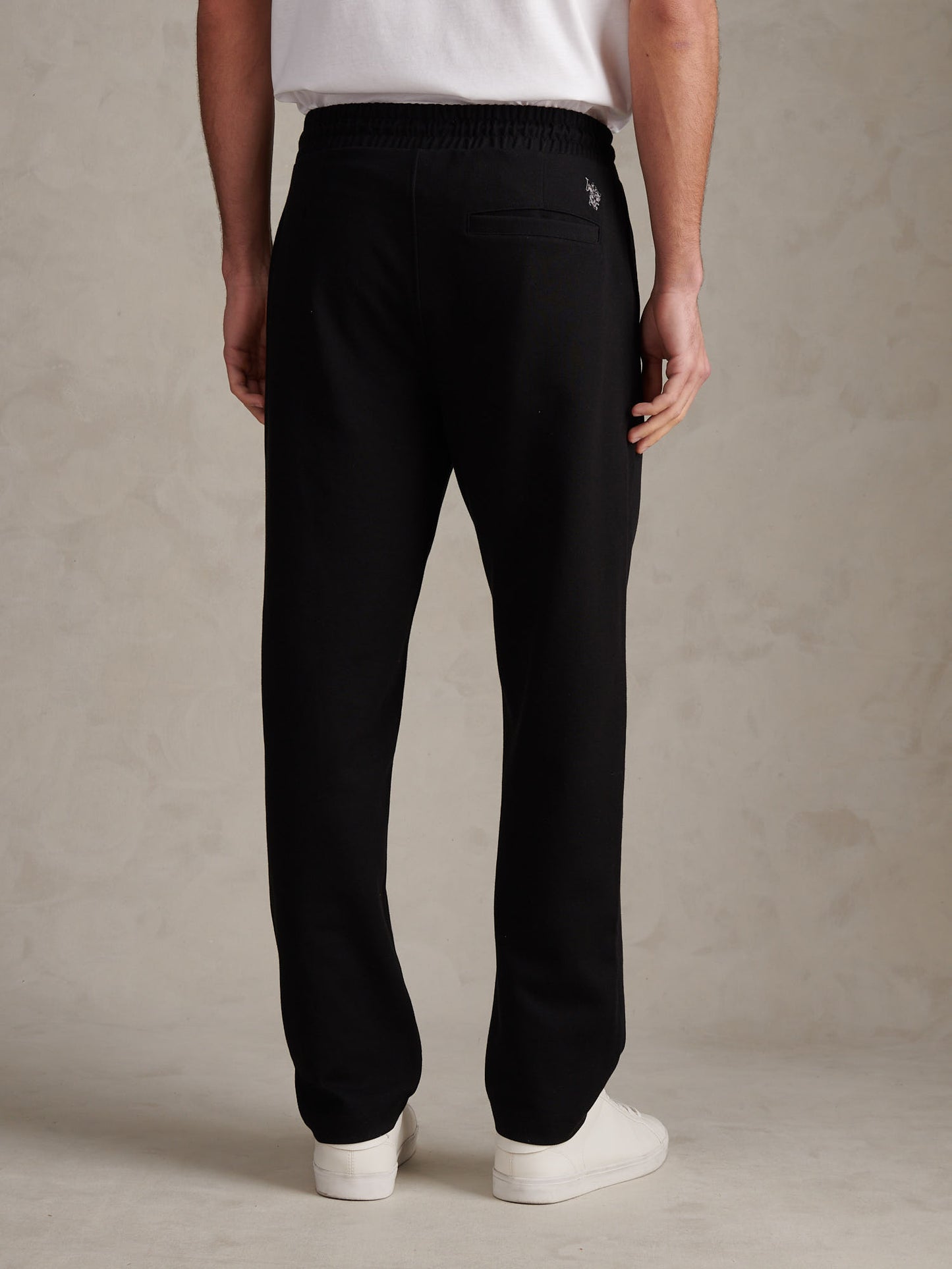 Mens Jersey Double Horsemen Trousers Black
