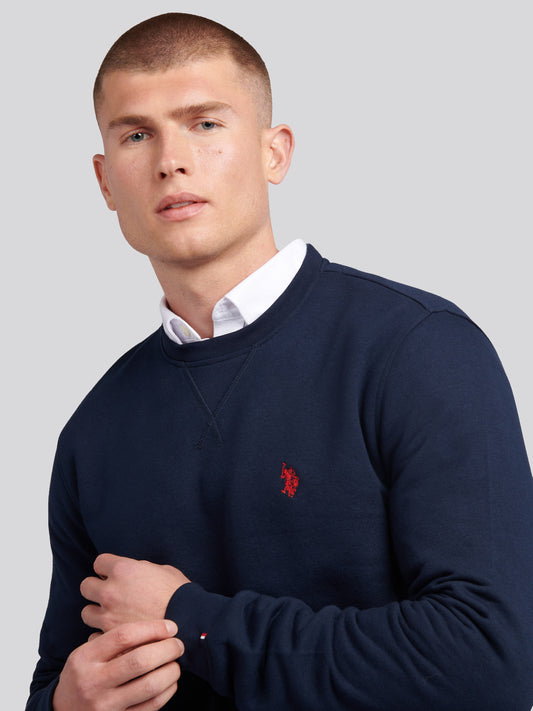 Mens Double Horsemen Crew in Dark Sapphire Navy / Haute Red DHM