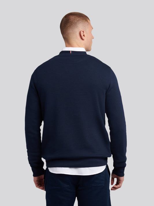 Mens Double Horsemen Crew in Dark Sapphire Navy / Haute Red DHM