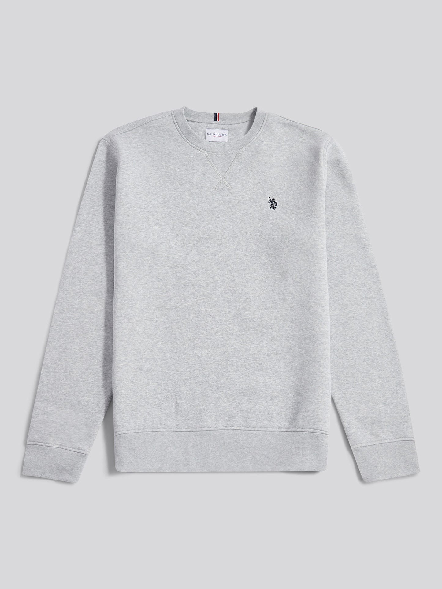 Mens Double Horsemen Crew in Mid Grey Marl