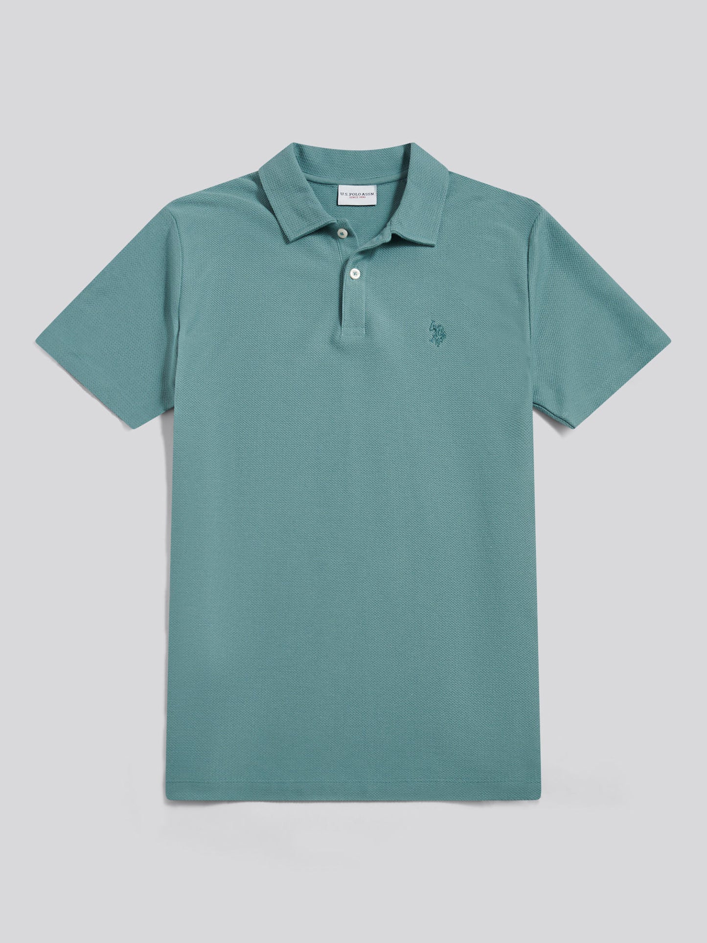 Herringbone Self Fabric Collar Polo Arctic
