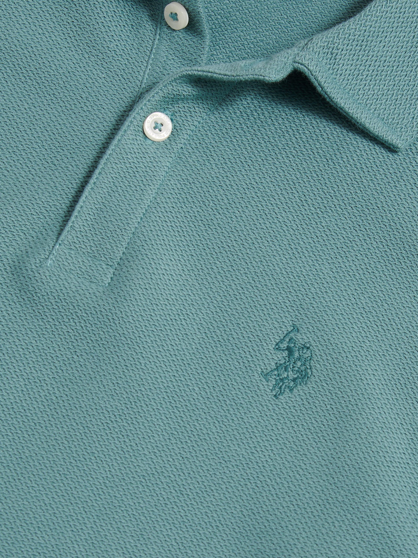 Herringbone Self Fabric Collar Polo Arctic