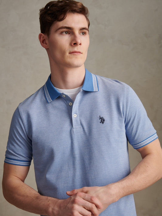 Two Tone Pique Tipped Polo Riviera