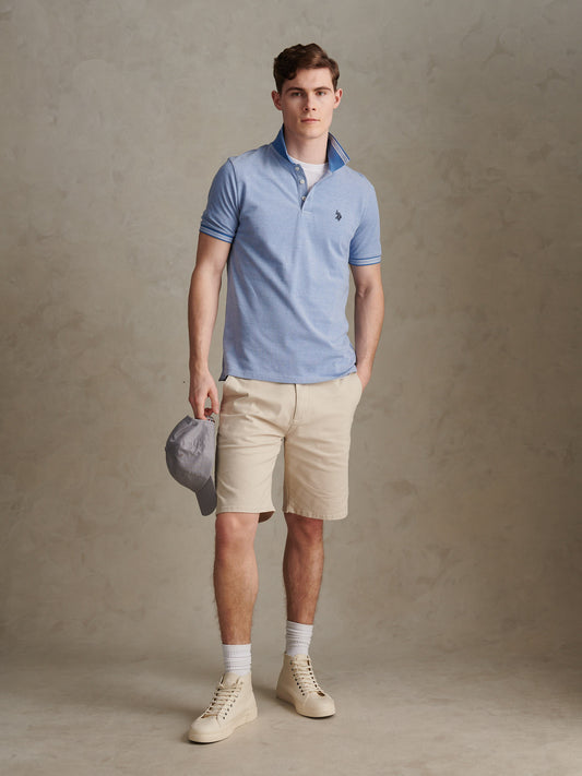 Two Tone Pique Tipped Polo Riviera