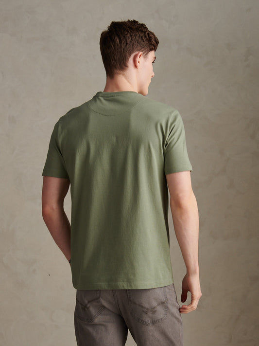 Mens Minimal Circle Print T-Shirt Sea Spray