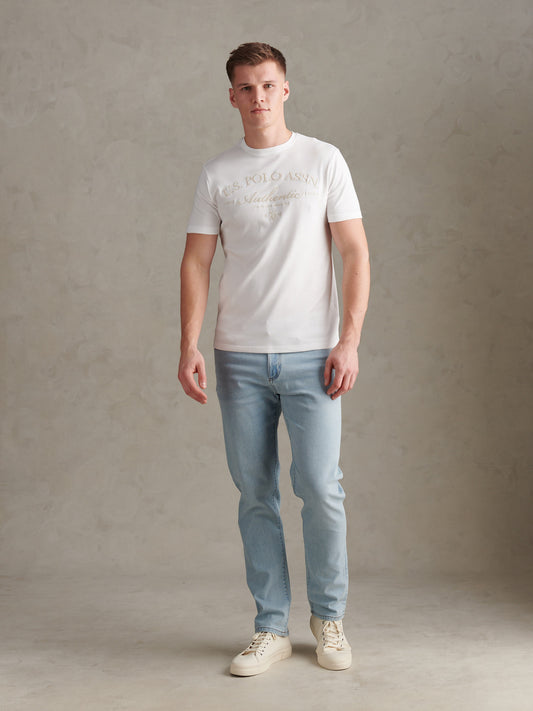 Arch Script Graphic Tshirt Bright White