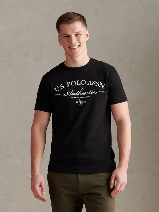 Arch Script Graphic Tshirt Black