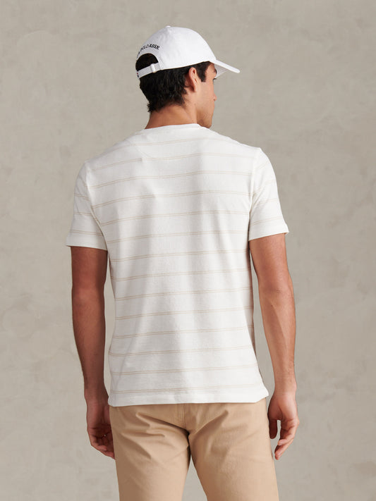 Terry Stripe Tshirt Whisper White