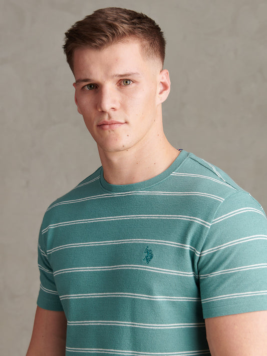 Mens Terry Stripe T-Shirt Arctic