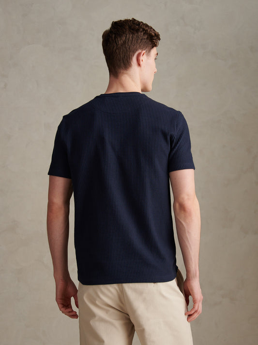Rib Texture Tshirt Dark Sapphire Navy