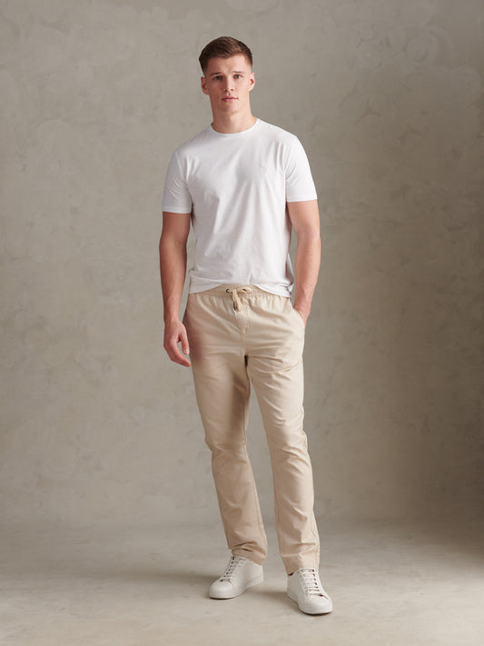 Mens Subtle Texture Double Horsemen T-Shirt Bright White