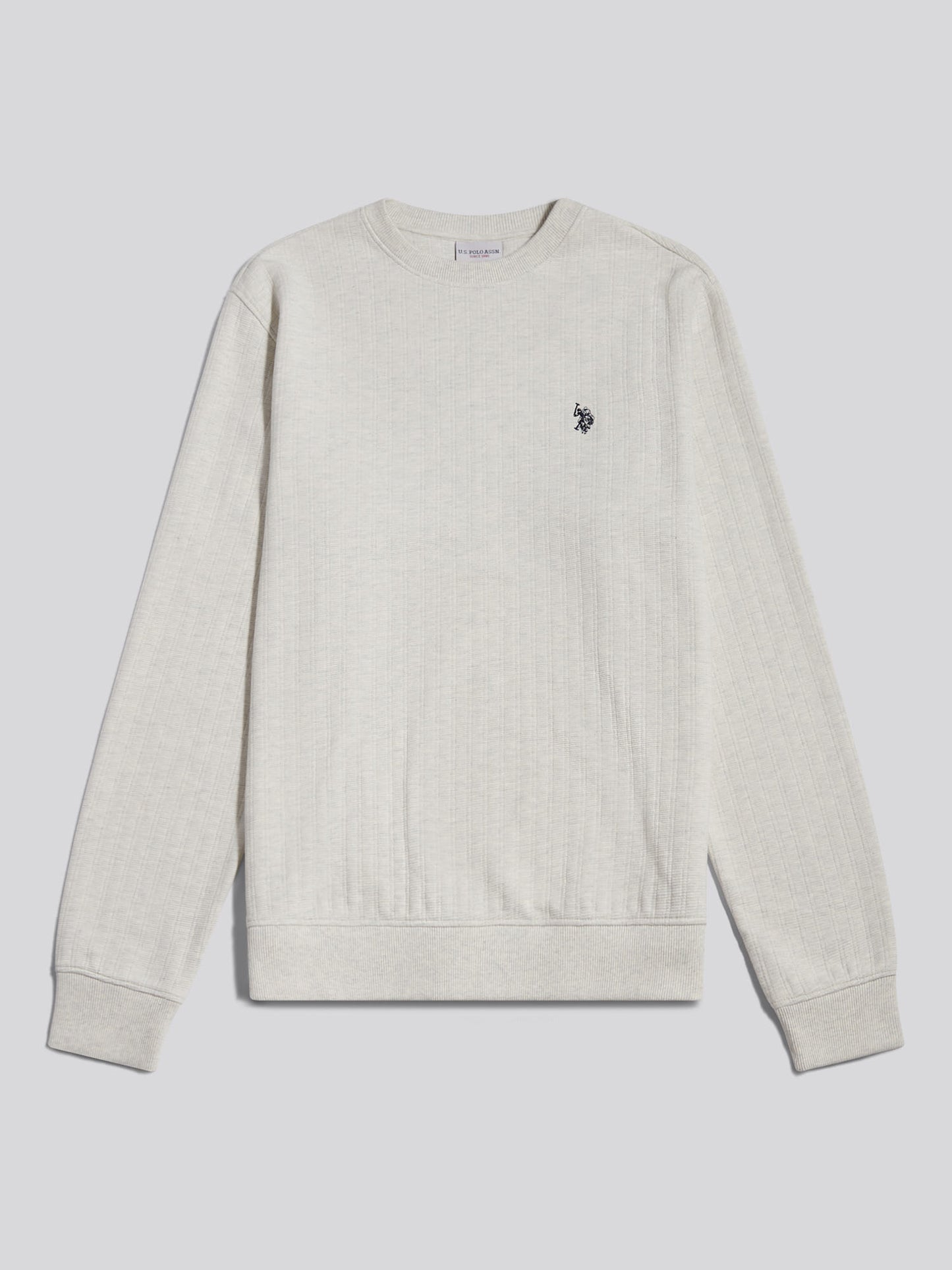 Horizontal Texture DHM Crew Light Grey Marl