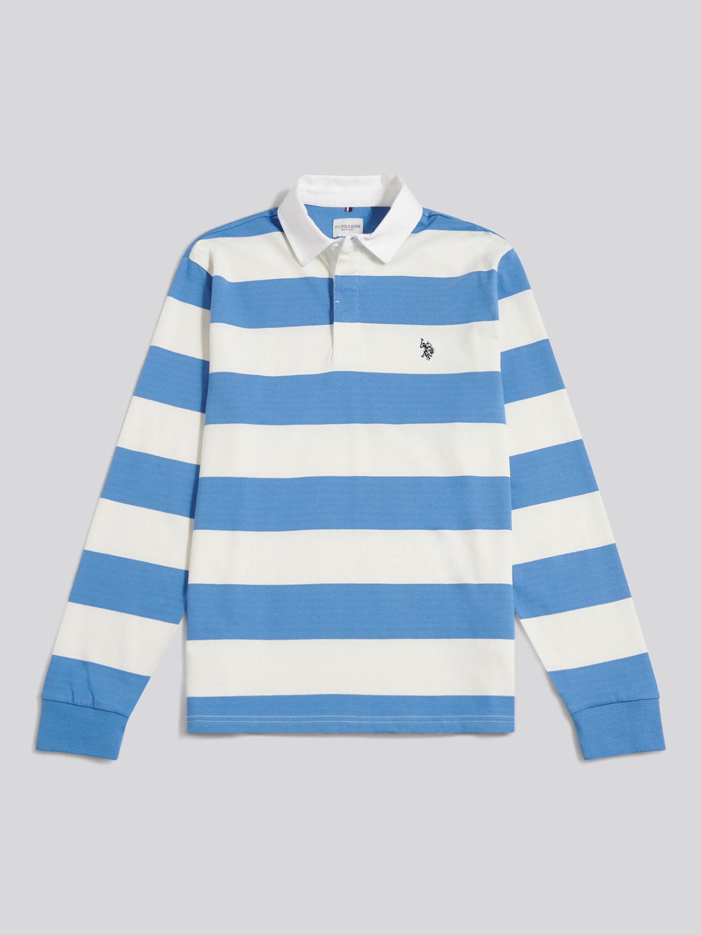 Mens Classic Stripe Rugby Shirt Whisper White