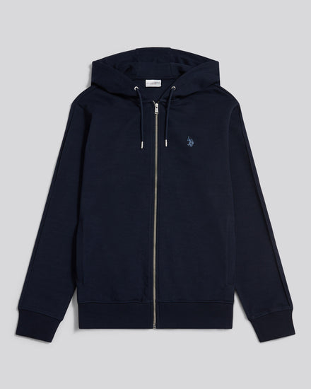 DHM Interlock Zip Hoodie Dark Sapphire Navy