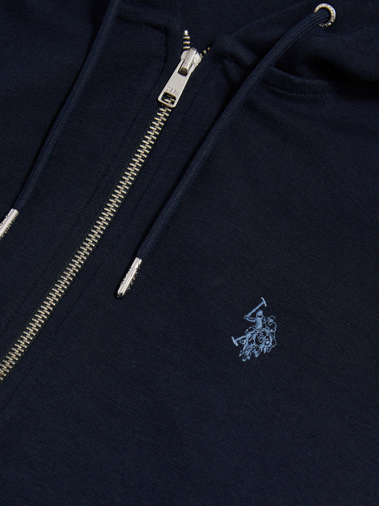 DHM Interlock Zip Hoodie Dark Sapphire Navy