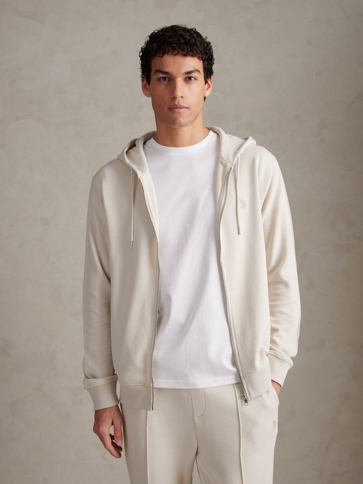 DHM Interlock Zip Hoodie Beige