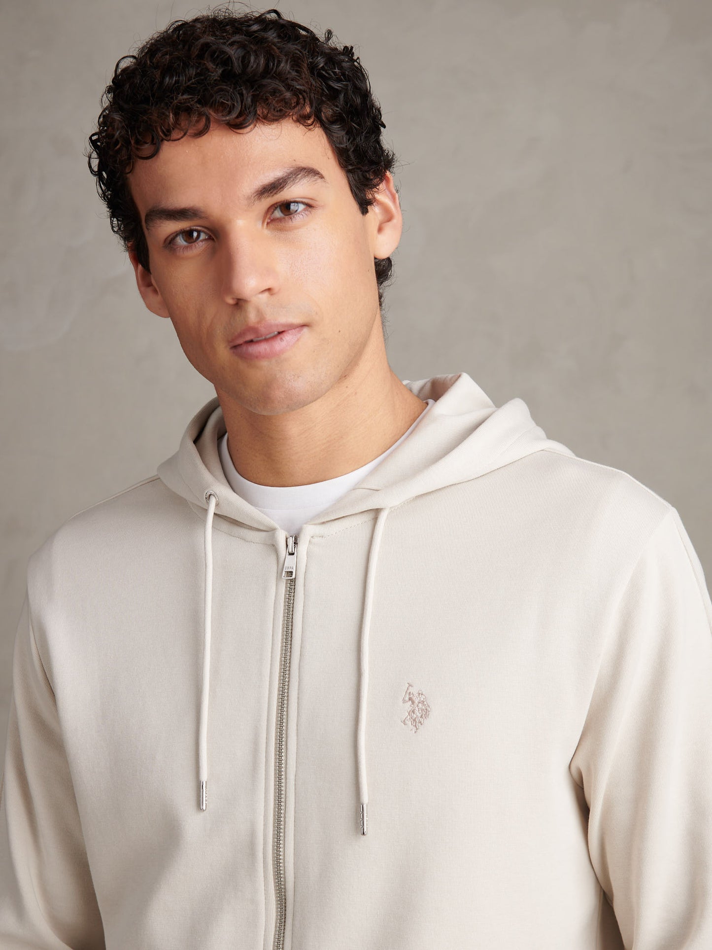 DHM Interlock Zip Hoodie Beige