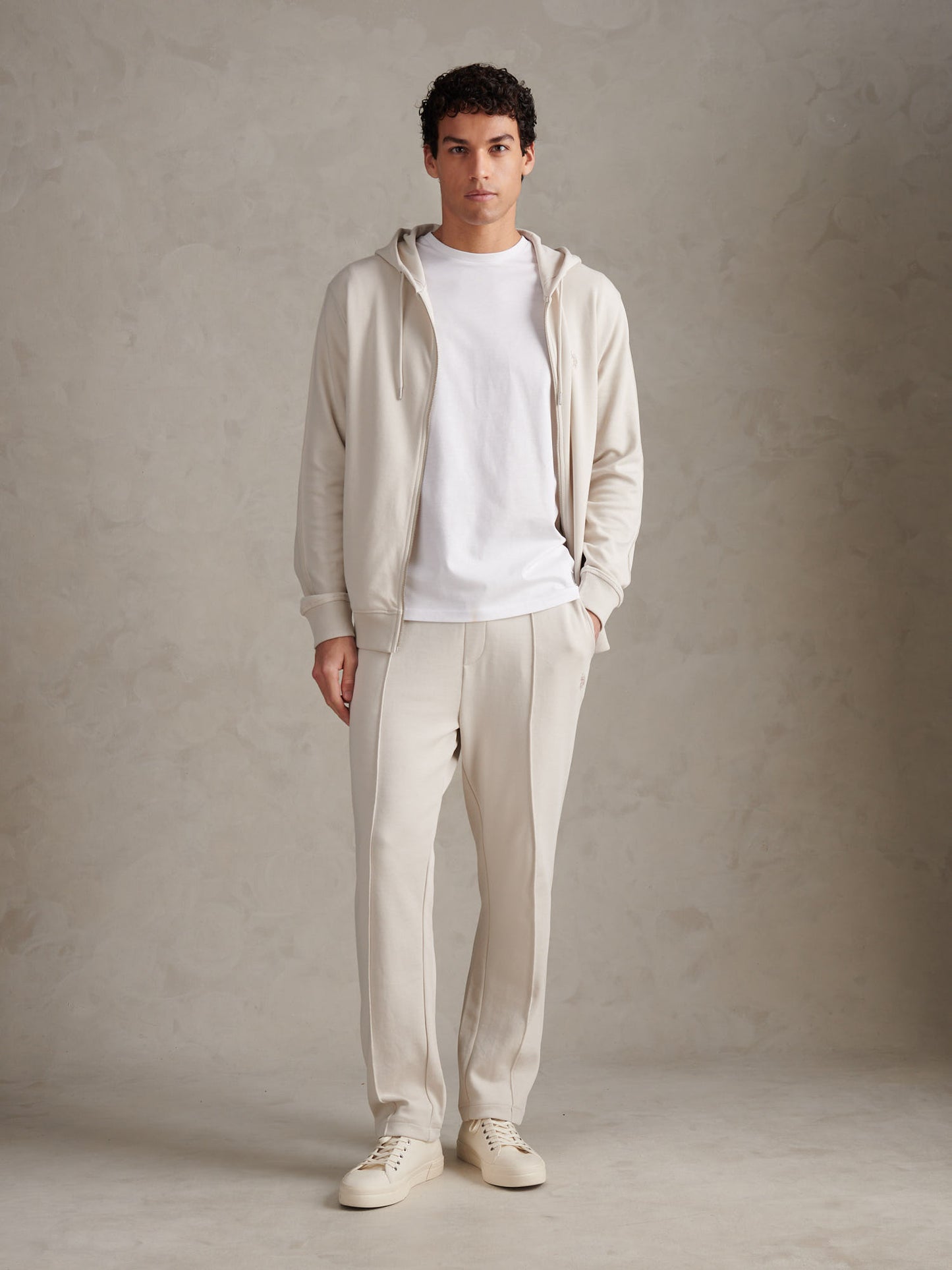 DHM Interlock Zip Hoodie Beige