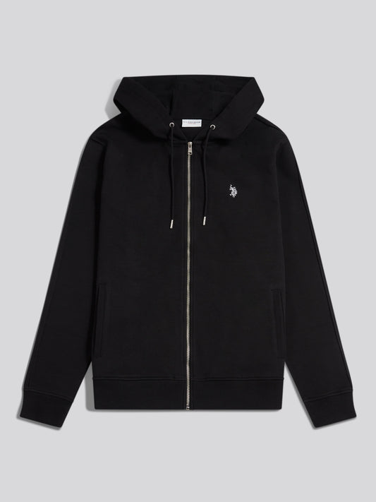 DHM Interlock Zip Hoodie Black Bright White DHM