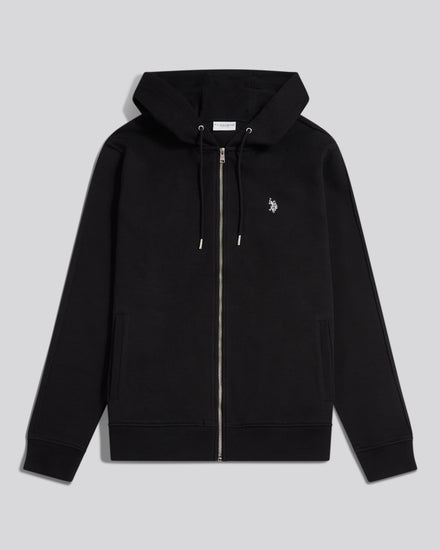 DHM Interlock Zip Hoodie Black Bright White DHM