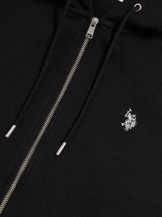 DHM Interlock Zip Hoodie Black Bright White DHM