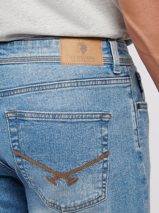 Proste dopasowanie jean niebieskie mycie