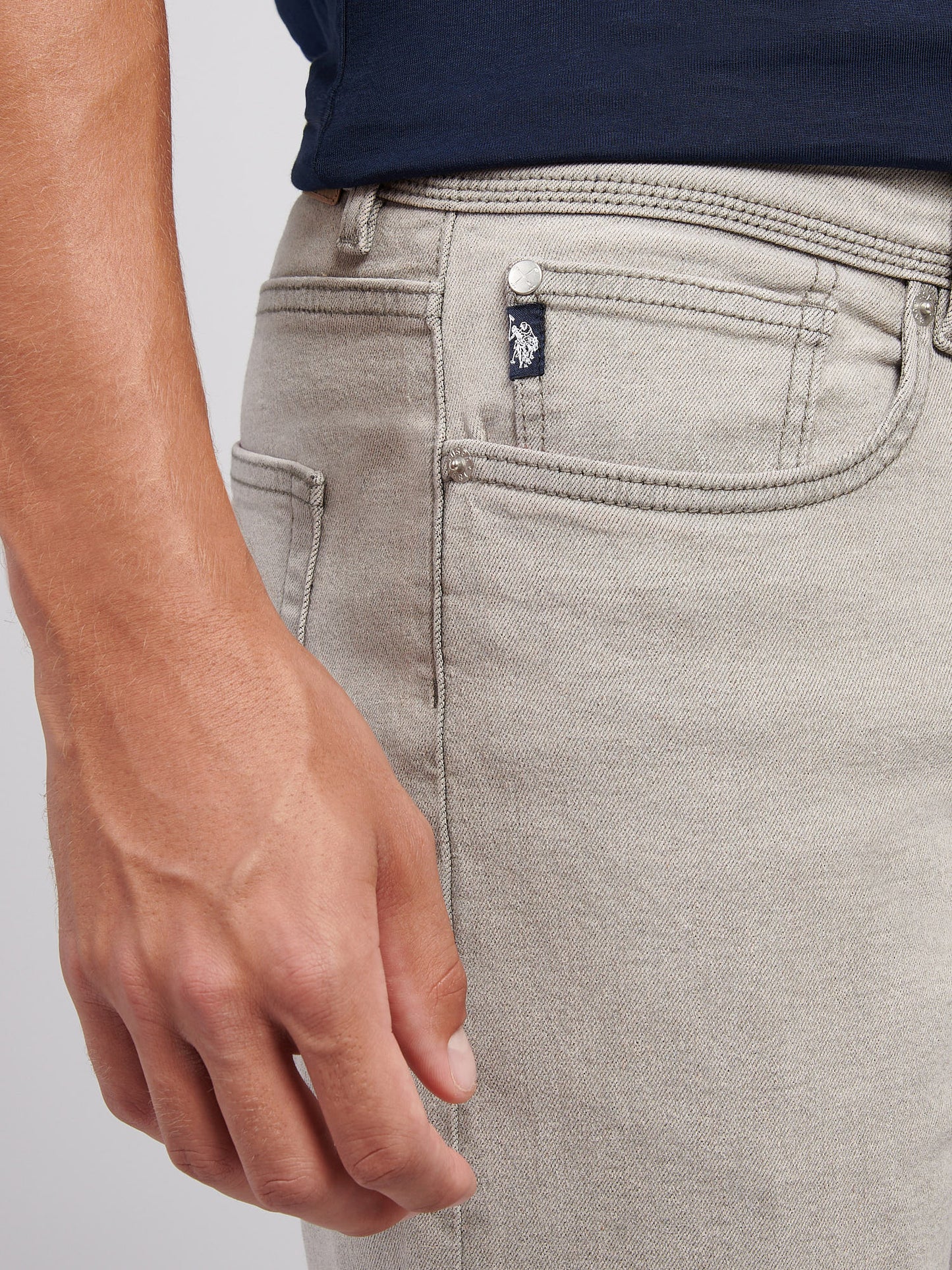 Proste dopasowanie jean ciemnoszara kamienna mycie