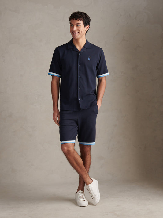 Twill Taped Revere Collar Shirt Dark Sapphire Navy