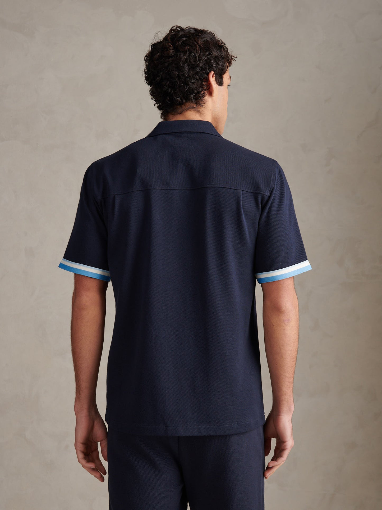 Twill Taped Revere Collar Shirt Dark Sapphire Navy