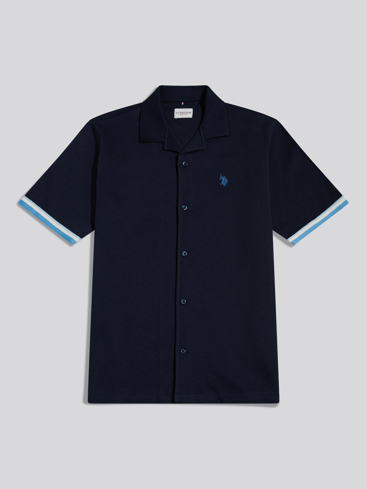 Twill Taped Revere Collar Shirt Dark Sapphire Navy