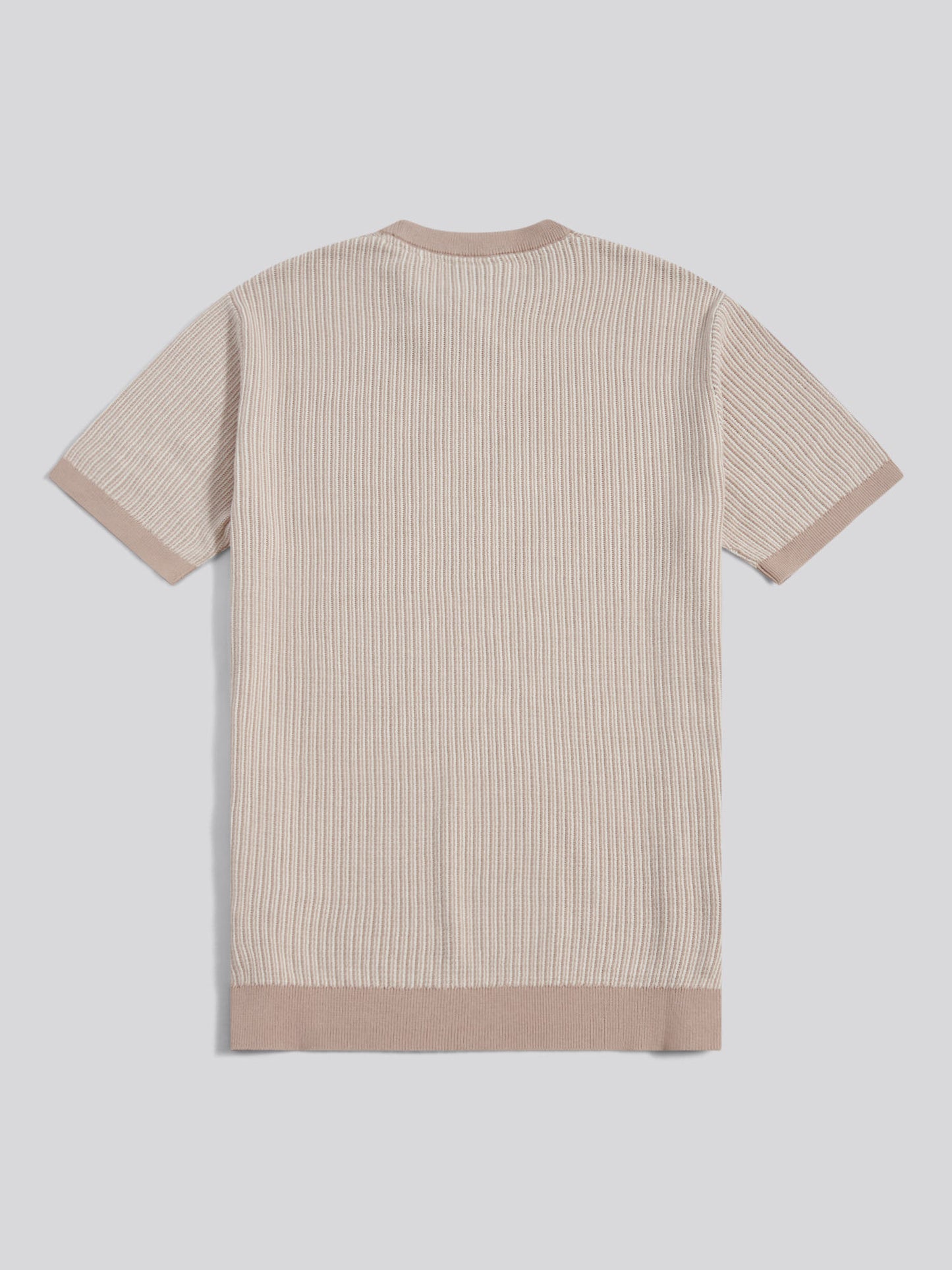 Mens Cotton Vertical Texture Knit T-Shirt Atmosphere