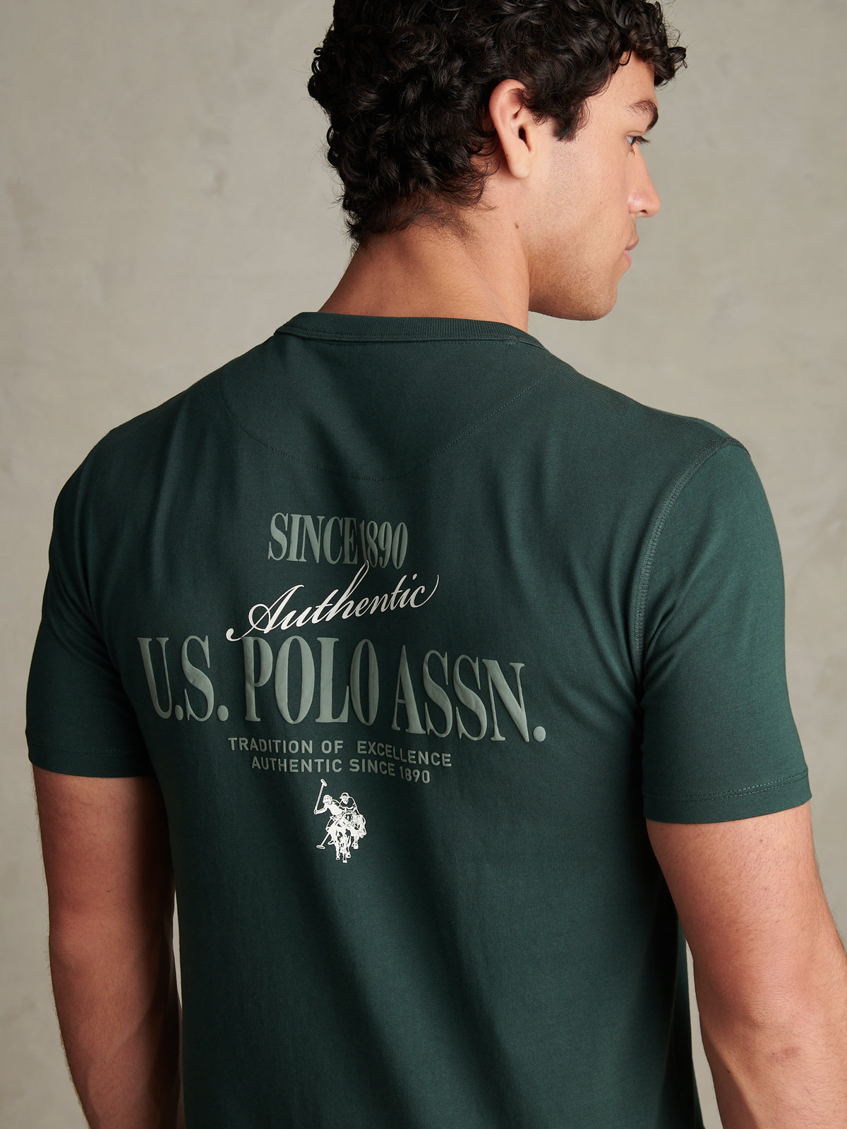 Mens Authentic Front & Back Graphic T-Shirt Green Gables