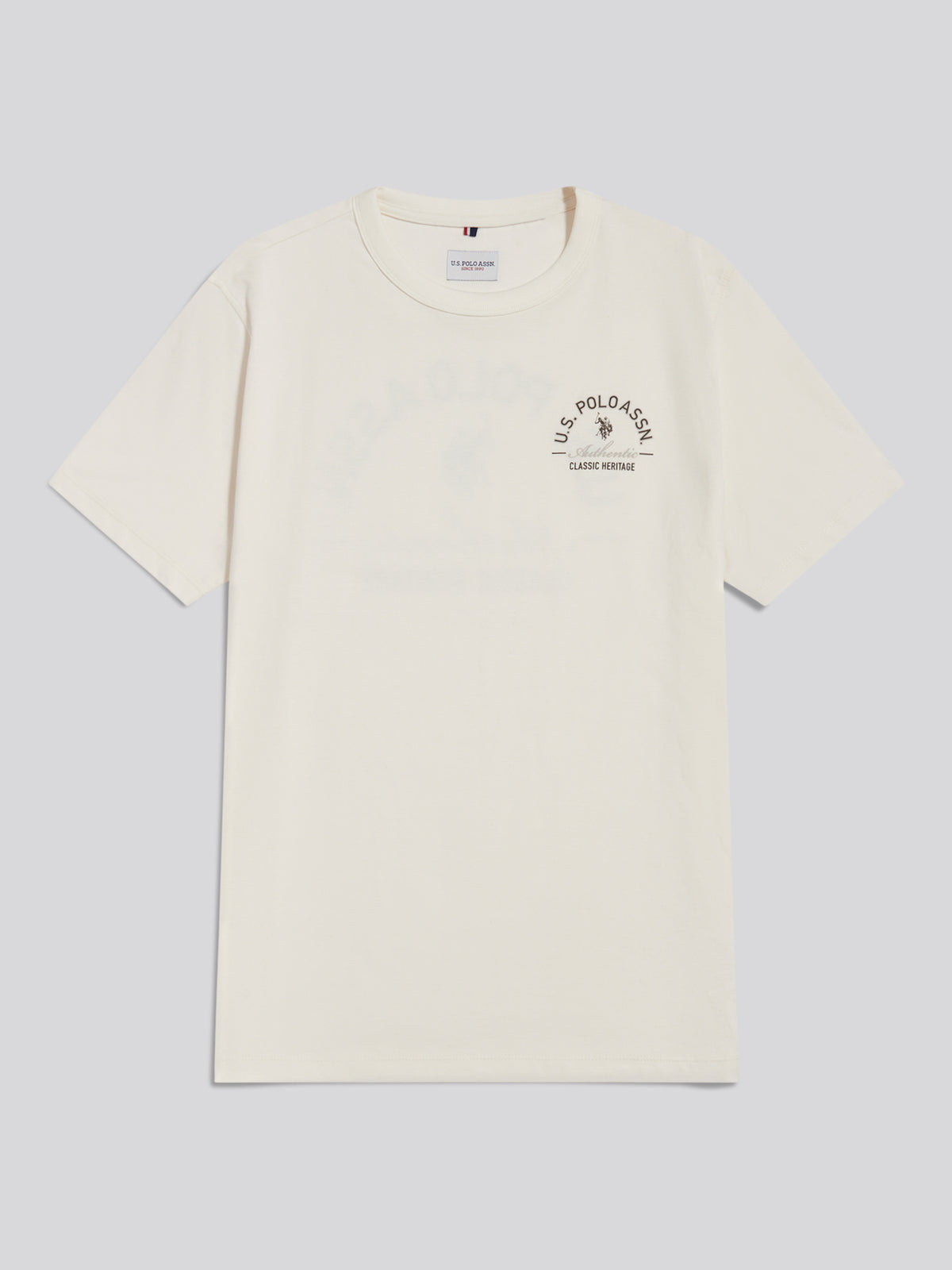 Mens Classic Heritage Front & Back Graphic T-Shirt Whisper White