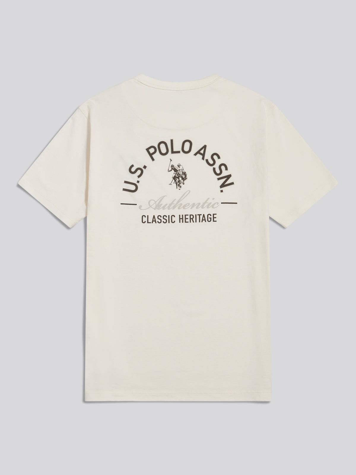 Mens Classic Heritage Front & Back Graphic T-Shirt Whisper White