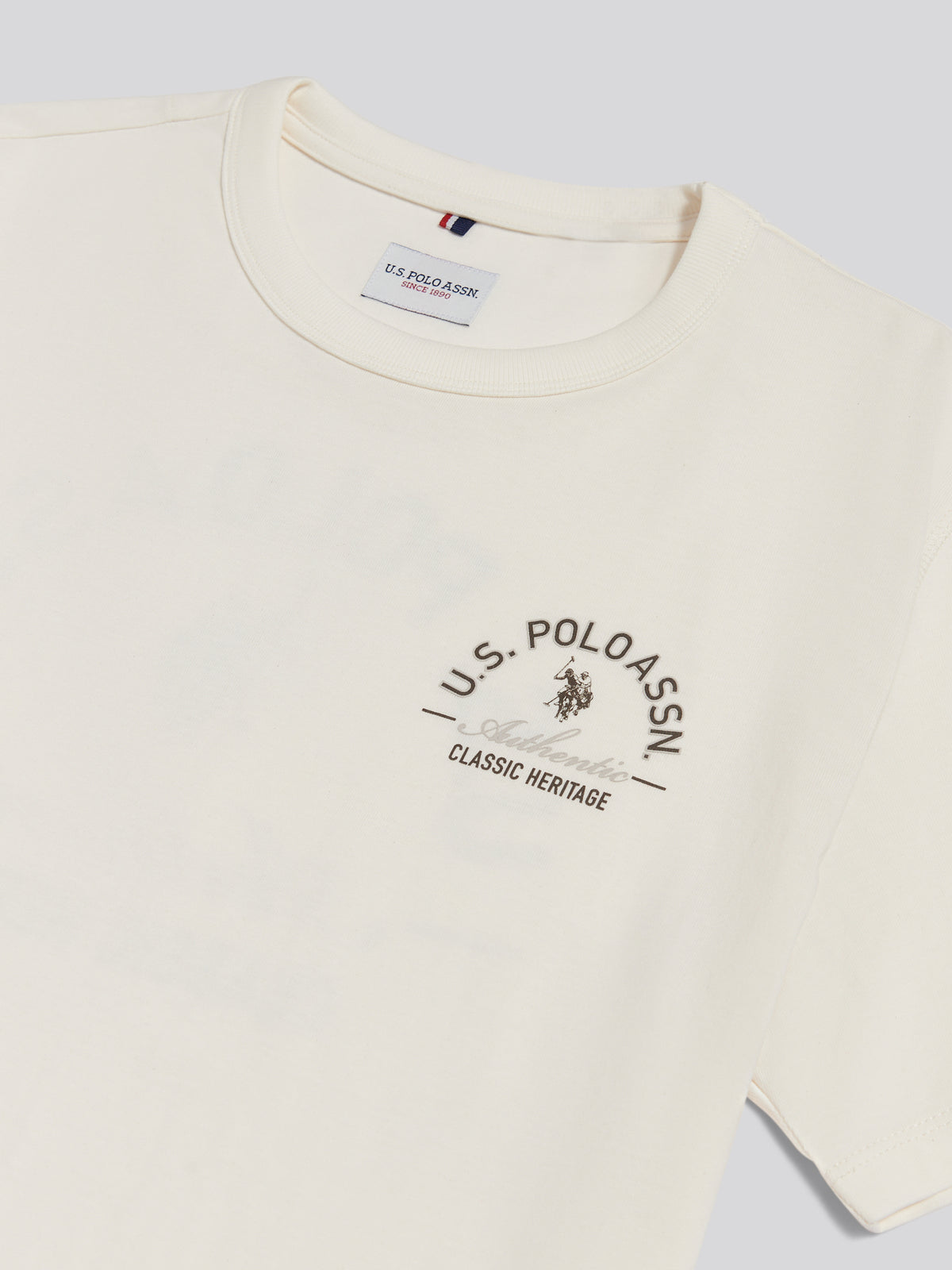Mens Classic Heritage Front & Back Graphic T-Shirt Whisper White