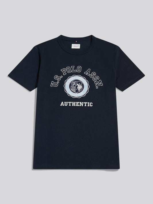 Mens Varsity Graphic T-Shirt Dark Sapphire Navy