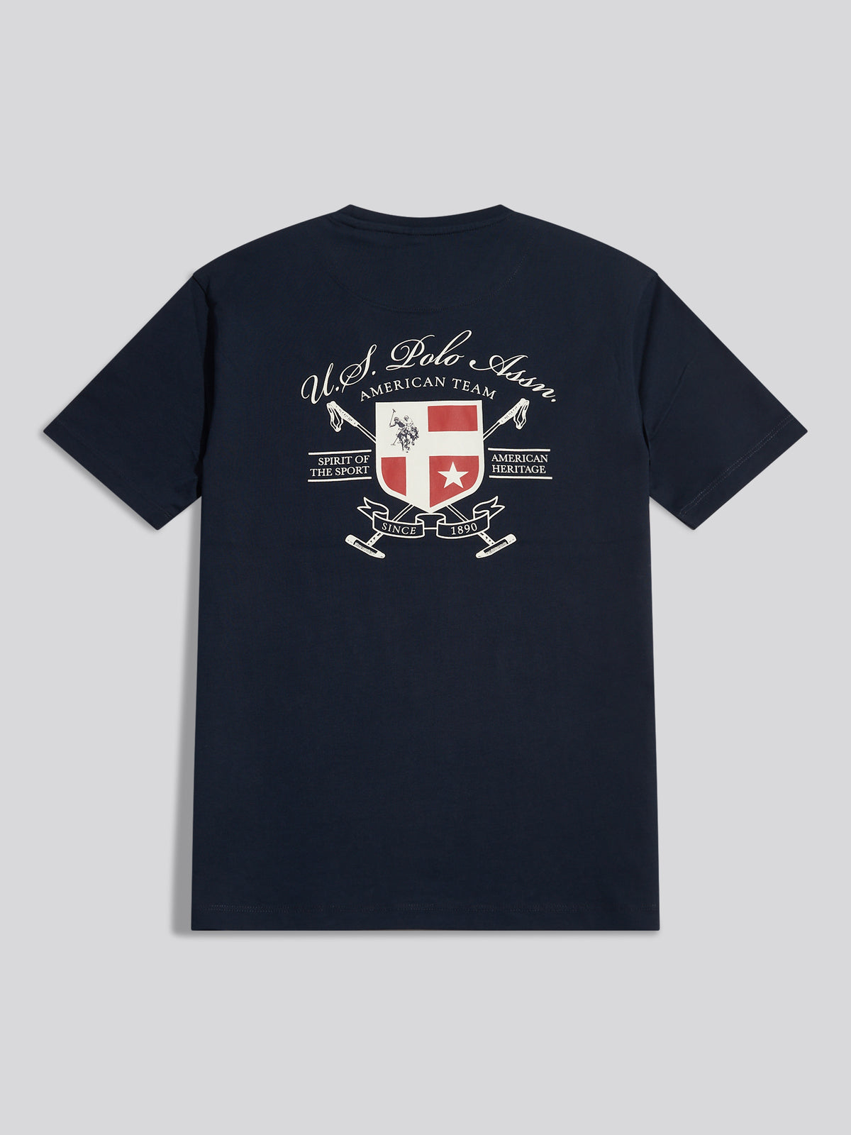Mens Front & Back Crest Graphic T-Shirt Dark Sapphire Navy