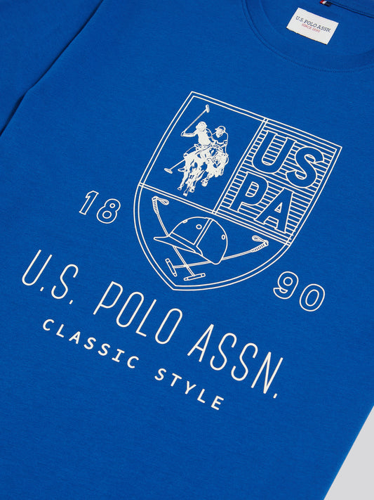 Mens Shield Graphic T-Shirt Blue Quartz
