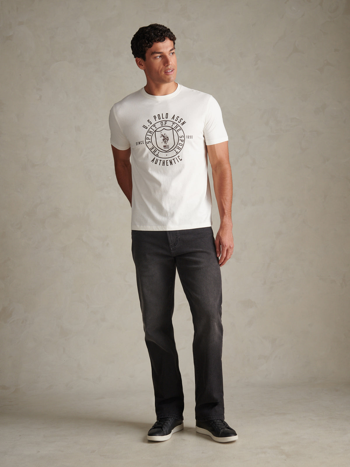 Mens Spirit of Sport Graphic T-Shirt Whisper White