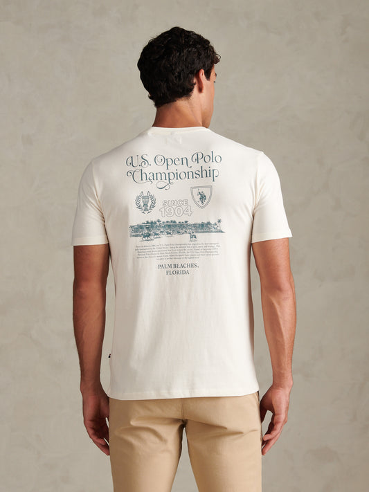USPA Open Polo T-Shirt Whisper White