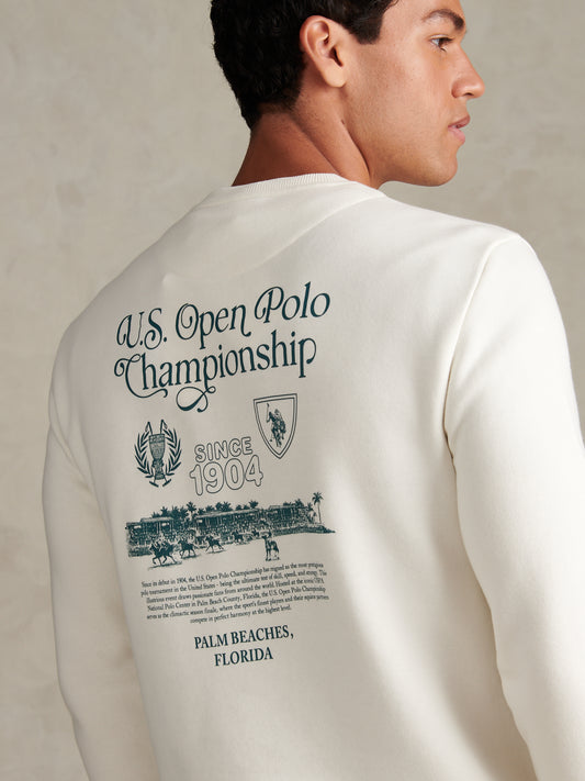 USPA Open Polo Crew sweat Whisper White
