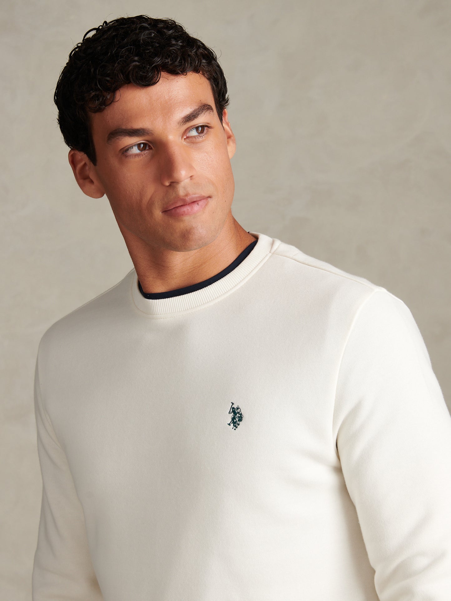 USPA Open Polo Crew sweat Whisper White