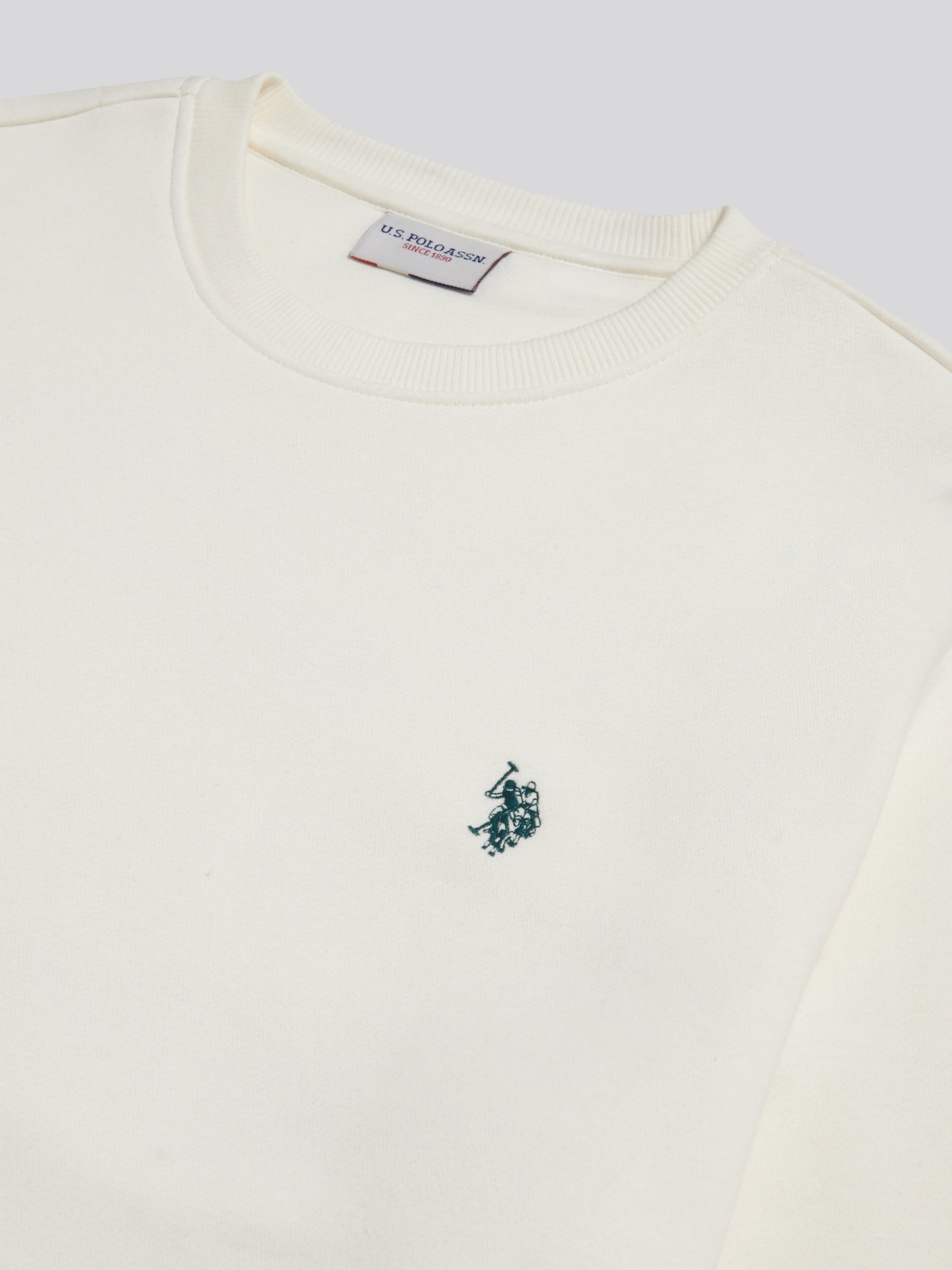 USPA Open Polo Crew sweat Whisper White