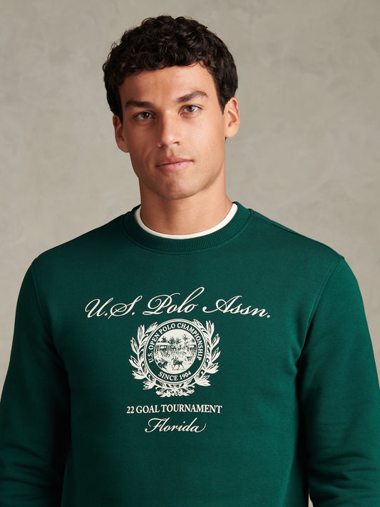 USPA Collegiate Goal Crew Sweat Rain Forest